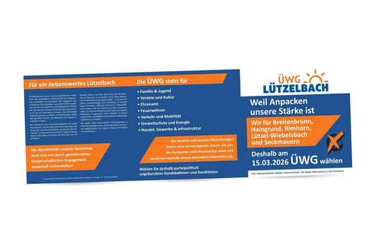 Unser Flyer kommt: ÜWG Lützelbach in Ihrem Briefkasten